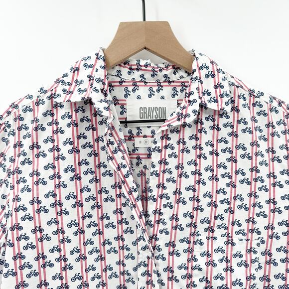 Grayson The Hero Button Down Shirt in Bicycle Print Size Small 02 - Picture 6 of 10